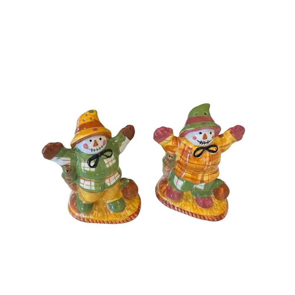 Kmart Be Thankful Scarecrow Napkin Holder Salt & Pepper Shaker Set‎ Fall Decor